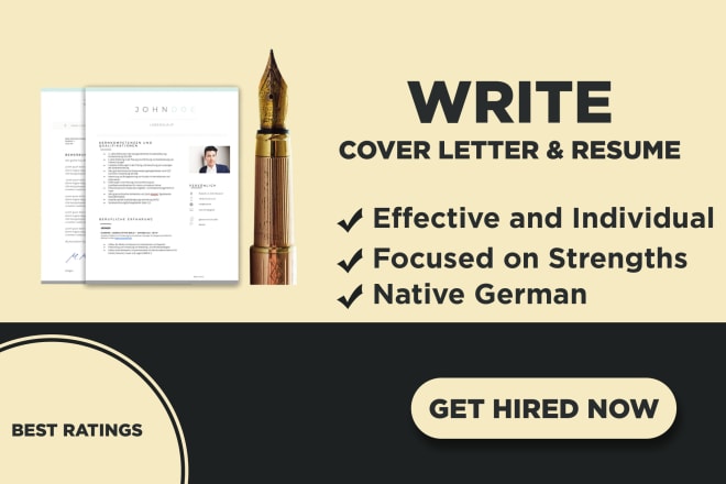 I will write cover letter, resume, german job application