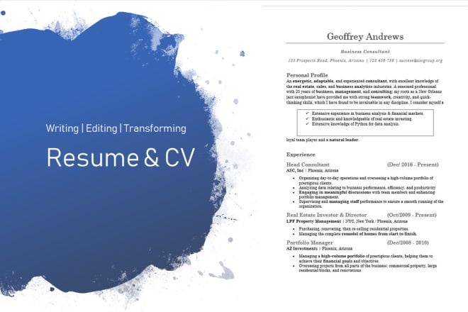 I will write, optimize, and professionally design a resume or CV