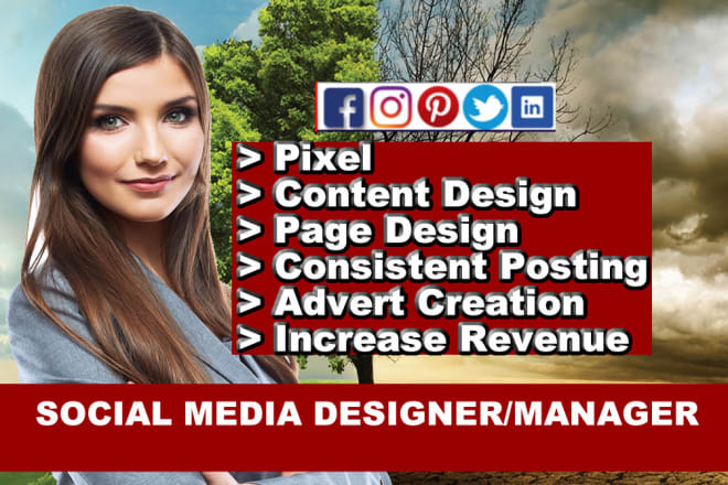 I will be social media manager, design social media posts