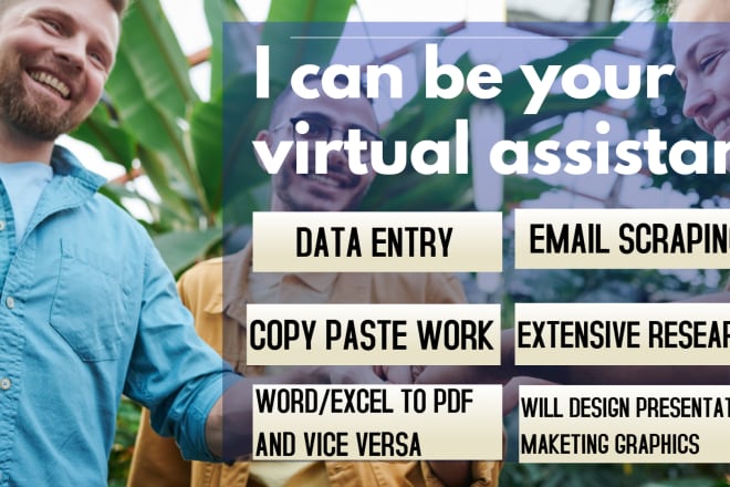 I will be your data entry administrative virtual assistant