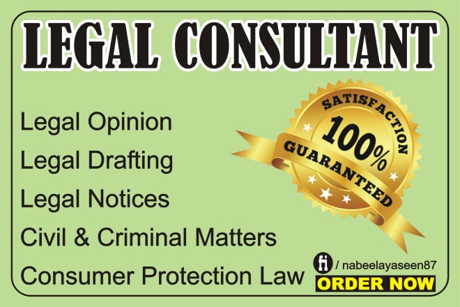 I will be your online lawyer legal consultant and assist you in your case