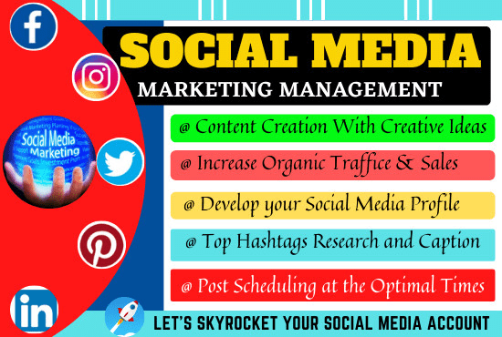 I will be your social media marketing manager and content maker