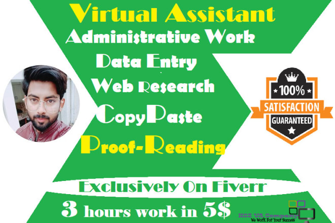 I will be your VA for data entry, web research, copypaste and office work