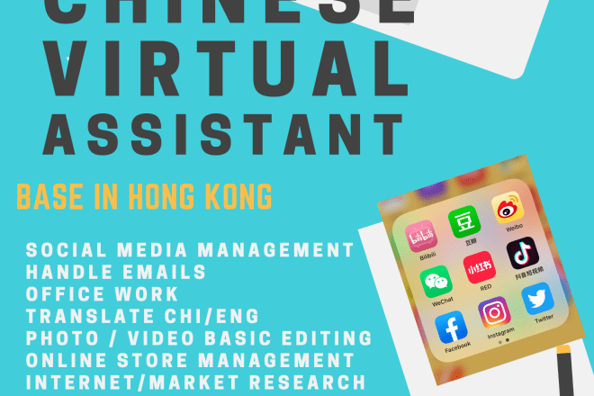 I will be your virtual assistant and social media manager in china and hong kong