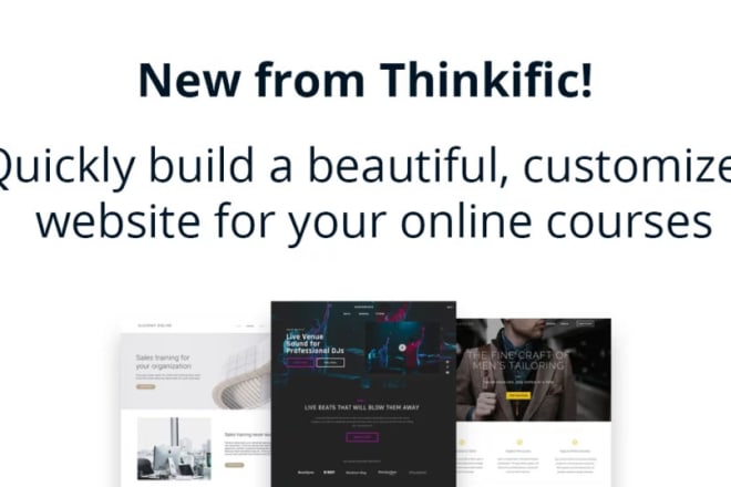 I will build and design your thinkific website, set up your courses on thinkific