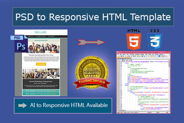 I will code psd to responsive html email template
