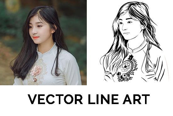 I will convert any image to line art vector