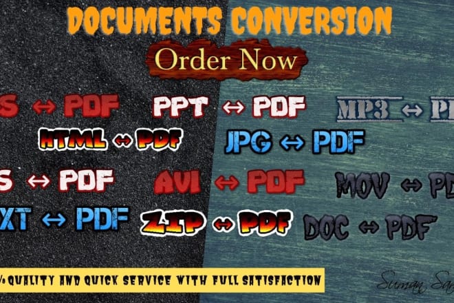 I will convert one type of file format to another type of format