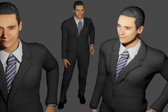 I will create 3d human character for game and animation
