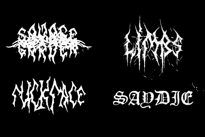 I will create a badass logo for your shitty black nü metal, crust punk, grindcore band