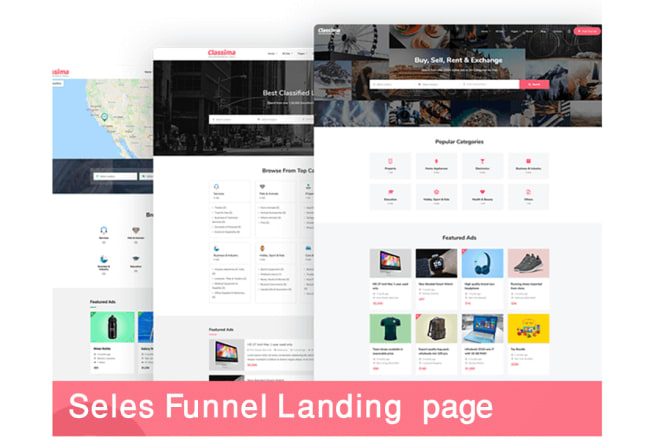 I will create a modern landing page or sales funnel landing page