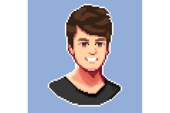 I will create a pixel art cartoon portrait