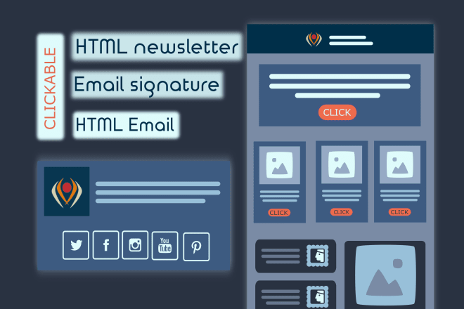 I will create a responsive HTML email signature or HTML newsletter