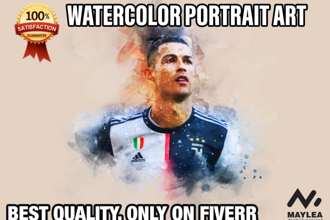 I will create amazing professional watercolor portrait art for you