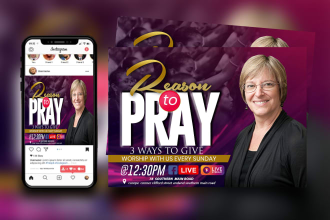 I will create an online exclusive church, event postcard, flyer in 4 hours