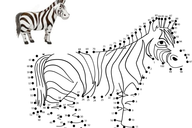 I will create animals dot to dot pages connect the dots for kids