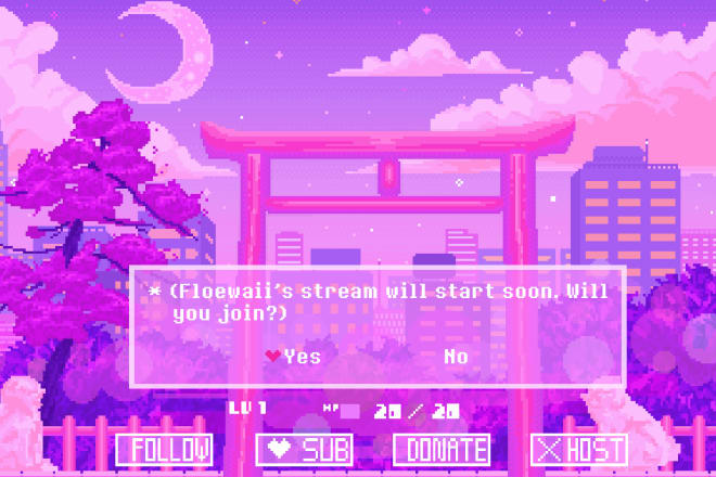 I will create animated pixel art screens for twitch