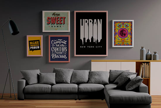 I will create canvas wall art design and mockup