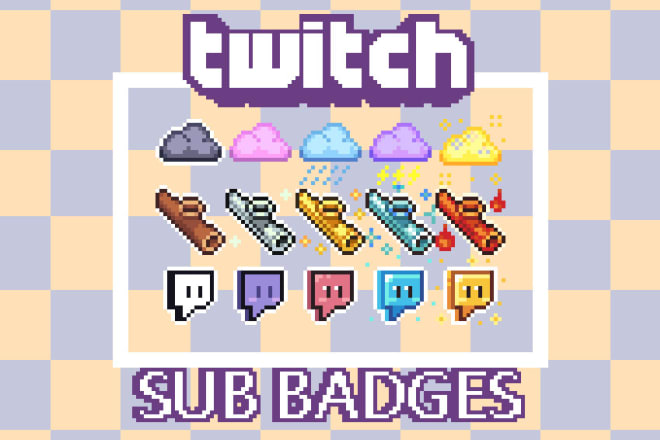 I will create custom pixel art sub badges for your twitch stream