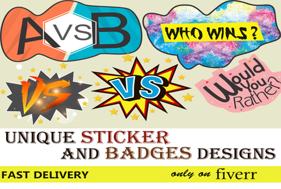 I will create custom stickers and badges design for you