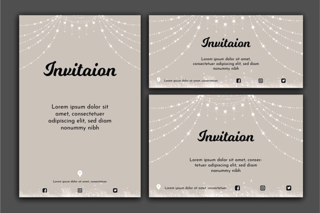 I will create invitation designs like, party, wedding, birthday etc