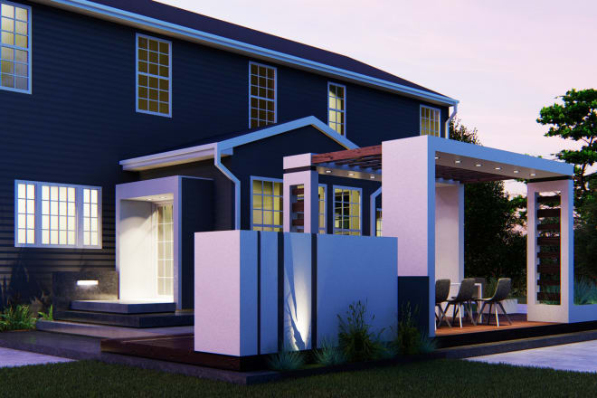 I will create landscape design front yard, back yard, patio