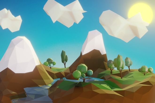 I will create landscape lowpoly design