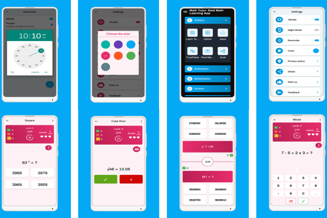 I will create money making math learning quiz android app