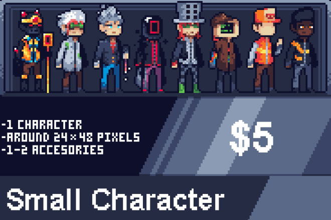 I will create professional quality pixel art of your characters