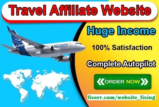 I will create travel affiliate website premium package 40 dollars