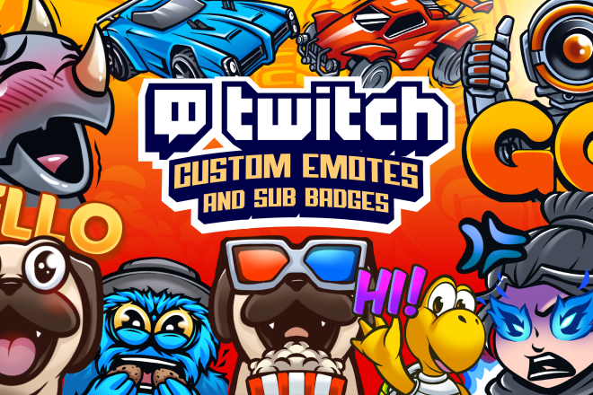 I will create twitch emotes sub badges for streamer twitch mixer
