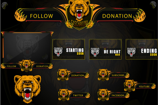 I will create twitch or mixer overlay and logo for your stream