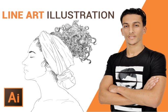 I will create vector line art illustration