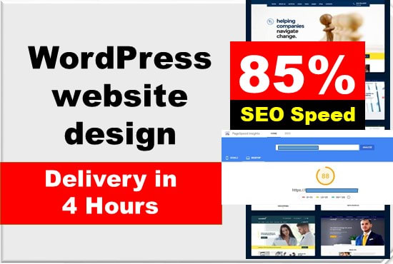 I will create wordpress website in 4 hours with 1 month free support