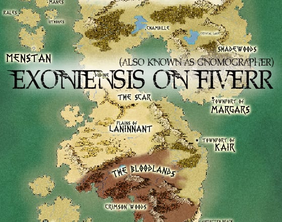 I will create your fantasy map for writings, rpg chronicle or games