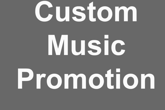 I will custom music promotion services