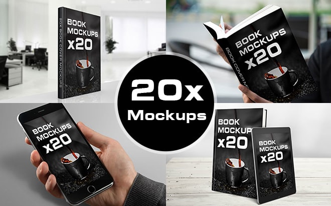 I will design 3d book cover mockups in 20 styles