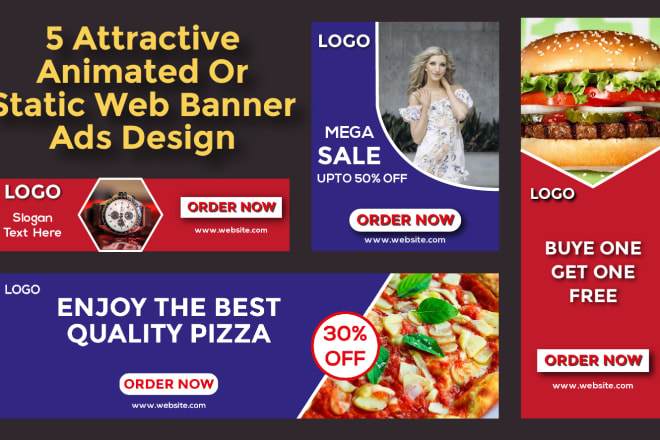 I will design 5 animated or static web banner ads
