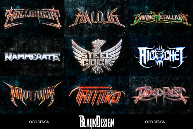 I will design a logo for your thrash metal or hard rock band
