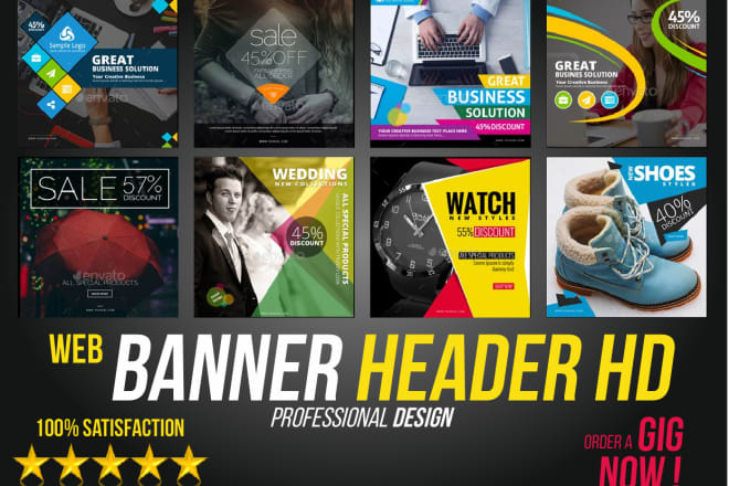 I will design a professional web banner,header,ads