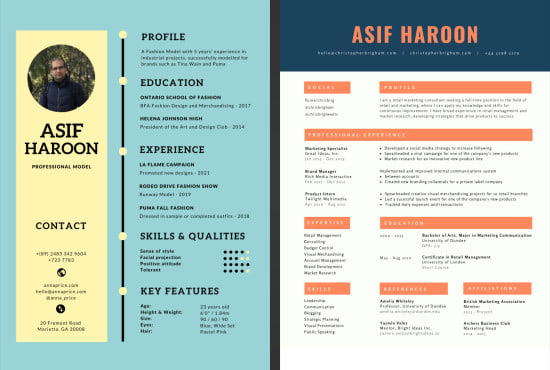 I will design a striking graphic resume in 24hrs