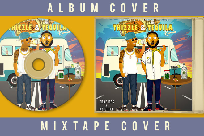 I will design album, single, mixtape cover in a cartoon style or photographic style