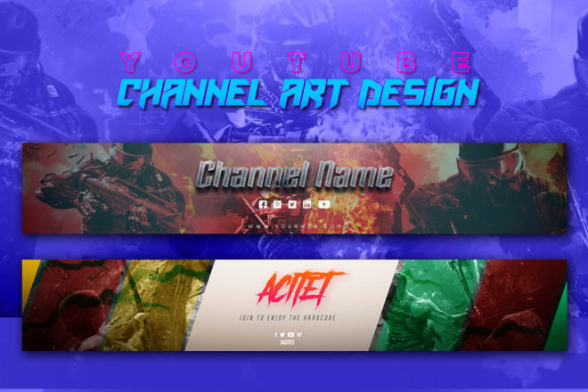 I will design amazing youtube channel art