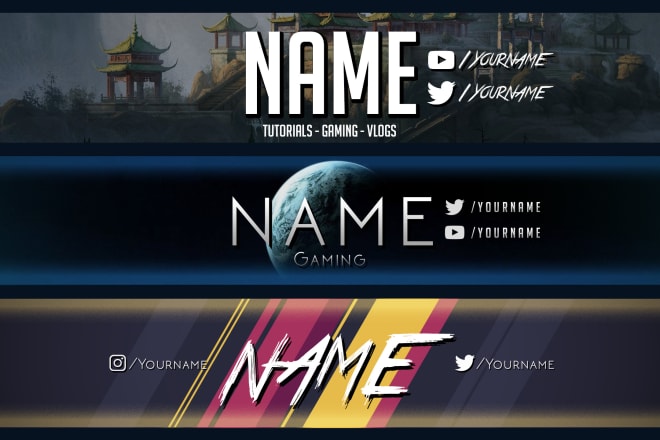 I will design an awesome banner and logo for youtube, twitch or twitter