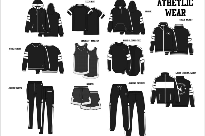 I will design athletic wear and make techpack