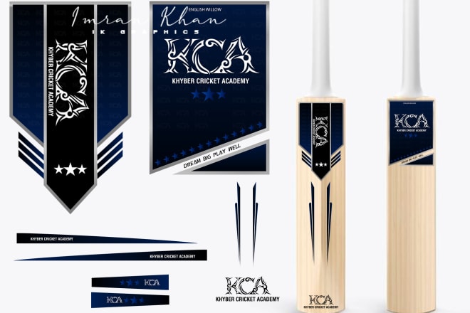 I will design awesome custom cricket bat sticker