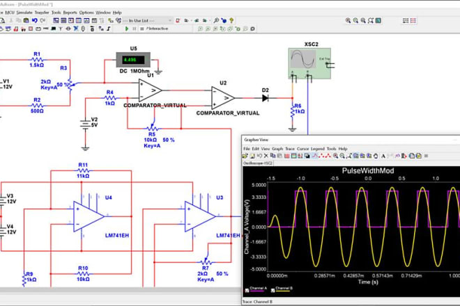 I will design circuit on multisim and proteus