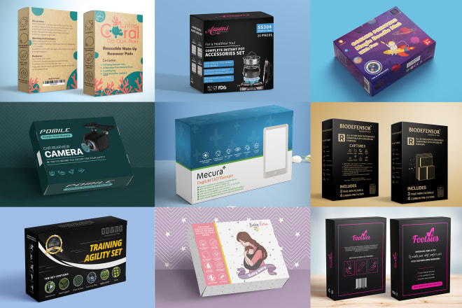 I will design creative amazon product packaging box