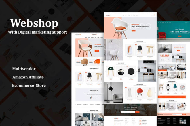 I will design custom webshop online store ecommerce website and multivendor