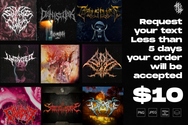 I will design deathmetal, deathcore, alliencore, grindcore logo